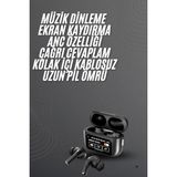 Pazarcan Kulak Içi Bluetooth Kulaklık Ekranlı Müzik Dinleme Çağrı Cevaplama Siyah