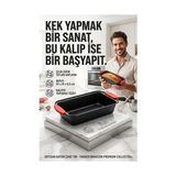 Pazarcan Yanmaz Yapışmaz Baton Kek Kalıbı Silikon Saplı Ekmek Kalıbı 24 cm Granit Efektli 723135