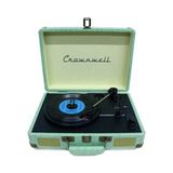 Pazard Crownwell Retro Çantalı Pikap Cr-Serisi - Şarjlı Taşınabilir Plak Çalar - Su Yeşili Timsah Derisi Desenli