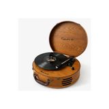 pazard Retro Tasarım Yuvarlak Ahşap Çanta Pikap - İğne & Kol Upgrade- Nostaljik Dahili Hoparlörlü Bluetooth Plak Çalar