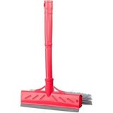 Pazarella Çok Amaçlı 22 cm Fırçalı ve Silikon Çekçekli Ev Araba Cam Temizleyici Fırça