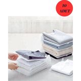 Pazarika 10 Adet Plastik T-Shirt Düzenleyici, Gömlek,elbise,dolap Organizer - Beyaz