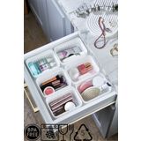 Pazarika 6'lı Modüler Takı Makyaj Organizer - Banyo Çekmece İçi Düzenleyici Buzdolabı Organizeri Beyaz