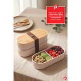 Pazarika Bölmeli Sefer Tası - 2 Katlı Okul ve Ofis Tipi Kilitli Lunch Box Yemek Taşıma Kabı
