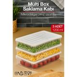 Pazarika Multi Box 3 Lü Set Saklama Kabı Seti - Dondurucu & Mikrodalga Uyumlu