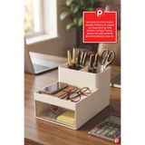 Pazarika Tek Çekmeceli Masa Üstü Mini Organizer - Takı ve Makyaj Düzenleyici - Ofis Kırtasiye Kutusu