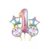 Pazariz 1 Yaş Unicorn Folyo Balon Seti 5 Adet