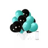 Pazariz 10 Adet Mint Su Yeşili-Siyah Metalik Sedefli Balon