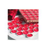 Pazariz 100 Adet Kırmızı Kalp Tealight Mum Dekoratif 100 Lü