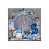 Pazariz 100 Adet Krom Gold Makaron Mavi Pastel Beyaz Balon Zinciri