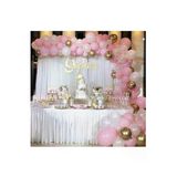 Pazariz 100 Adet Metalik Balon Ve Balon Zinciri ( Altın, Beyaz, Pembe Karışık) Konsept Balon Seti