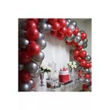 Pazariz 100 Adet Metalik Kırmızı Metalik Gümüş Gri Balon Zinciri