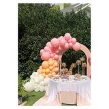 Pazariz 100 Adet Pembe Beyaz Somon Balon Zincir Özel Gün Pastel Ton Konsepti Balon Zincir