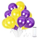 Pazariz 30 Adet Metalik Sarı, Mor Balon Konsepti-uçan Balon
