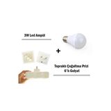 Pazariz 3W Led Ampul 10 Ad + Topraklı Çoğaltma Prizi 6 Lı Golyat Set 1 Ad