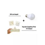 Pazariz 3W Led Ampul + Topraklı Çoğaltma Prizi 6 Lı Golyat Set