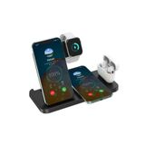 Pazariz 4 In1 Wireless Charger Kablosuz Şarj Istasyonu Standı 15 Watt Android Ve Ios Uyumlu Siyah