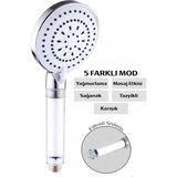 Pazariz 5 Fonksiyonlu Filtreli Duş Başlığı,banyo Duş Başlığı - Krom