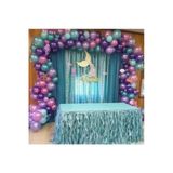 Pazariz 50 Adet 12 Inç Metalik Parti Balonu Mor-Pembe-Lila-Mavi + 5 Mt Balon Zinciri