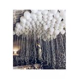 Pazariz 50 Adet Beyaz Renk Metalik Lateks Balon Parti Süslemeleri Uçan Balon
