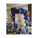 Pazariz 50 Adet Metalik Mavi Ve Gümüş Balon + 5 Mt Balon Zinciri