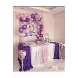 Pazariz 50 Adet Metalik Mor Ve Pembe Pastel Beyaz Balon +5 Mt Balon Zinciri