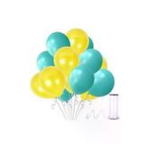 Pazariz 50 Adet Mint Su Yeşili-Sarı Metalik Sedefli Balon
