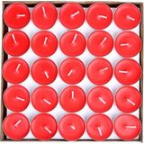 Pazariz 50 Adet Tealight Kırmızı Mum - Uzun Süre Yanma Garantili Dekoratif Tea Light Mum - 1 Adet