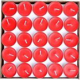 Pazariz 50 Adet Tealight Kırmızı Mum - Uzun Süre Yanma Garantili Dekoratif Tea Light Mum - Beyaz - 1 Adet