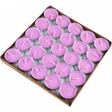 Pazariz 50 Adet Tealight Pembe Mum - Uzun Süre Yanma Garantili Dekoratif Tea Light Mum - Beyaz - 1 Adet