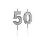 Pazariz 50 Yaş Gümüş Rakam Mum