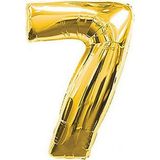 Pazariz 7 Rakam Gold Altın Folyo Balon Harfli Helyum Balon 100 cm Dev Boy