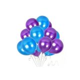 Pazariz 75 Adet Metalik Sedefli Mor, Mavi Balon-Uçan- Balon