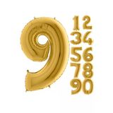 Pazariz 9 Rakam Balon Folyo Gold Altın Sarısı 16 Inç
