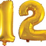 Pazarız 90 cm 12 Yaş Sayı Folyo Altın Balon