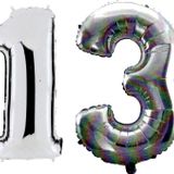 Pazarız 90 cm 13 Yaş Sayı Folyo Gümüş Balon