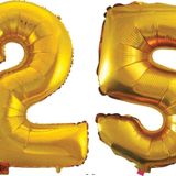 Pazarız 90 cm 25 Yaş Sayı Folyo Altın Balon
