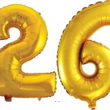 Pazarız 90 cm 26 Yaş Sayı Folyo Altın Balon