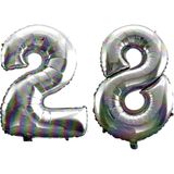Pazarız 90 cm 28 Yaş Sayı Folyo Gümüş Balon
