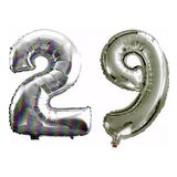 Pazarız 90 cm 29 Yaş Sayı Folyo Gümüş Balon