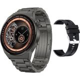 Pazariz Akıllı Saat Gt3 Max 3 Erkeklere Özel Premium 44MM Ios ve Android Uyumlu Deri Kordon Hediyeli - 44 mm - Füme
