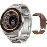 Pazariz Akıllı Saat Gt3 Max 3 Erkeklere Özel Premium 44MM Ios ve Android Uyumlu Deri Kordon Hediyeli - 44 mm - Gri