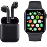 Pazariz Akıllı Saat T500 1.54 Ekran Boyutu ve Airpods 12 Kablosuz Kulaklık Siyah Bluetooth Bağlantısı - M - Şeffaf