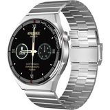 Pazariz Amoled Yuvarlak Ekran 46 mm Siri Nfc Gps Bluetooth Çelik Yedek Kordon Akıllı Saat - Gri