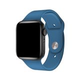 Pazariz Apple Watch Uyumlu1 2 3 4 5 6 7 Se 45mm Klasik Silikon Kordon Kayış Kayalık Denim Blue