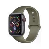 Pazariz Apple Watch Uyumlu38mm 40Mm 41Mm 1/2/3/4/5/6/Se/7/8 Spor Silikon Kordon Haki Yeşil