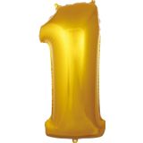 Pazariz Balon 1 Rakam 76 cm Gold Folyo Balon 34 Inc