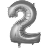 Pazariz Balon 2 Rakam 76 cm Gümüş Folyo Balon 34 Inc