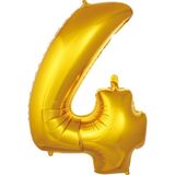 Pazariz Balon 4 Rakam 76 cm Gold Folyo Balon 34 Inc