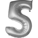 Pazariz Balon 5 Rakam 76 cm Gümüş Folyo Balon 34 Inc